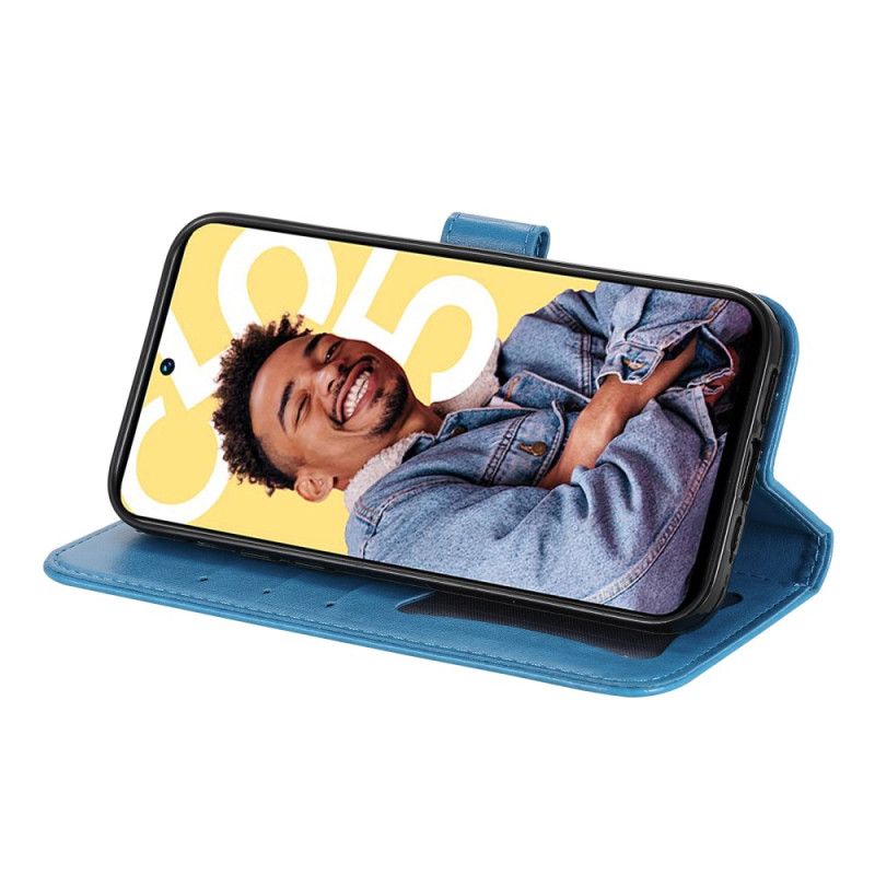 Leren Hoesje Realme C55 Bandje Met Bloemenprint Bescherming Hoesje