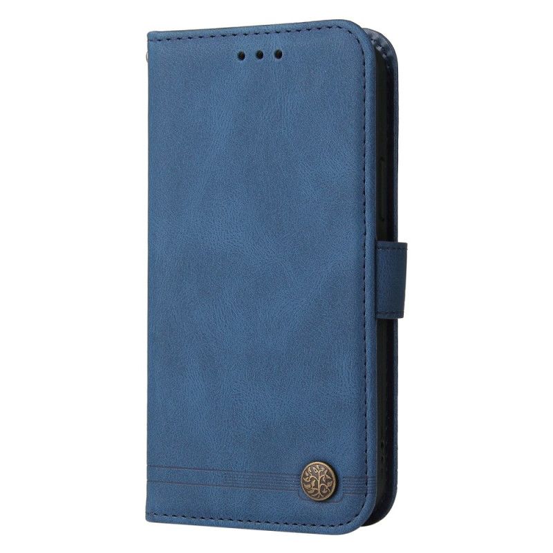 Leren Hoesje Realme C55 Decoratieve Klinknagel Met Suède-effect Bescherming Hoesje