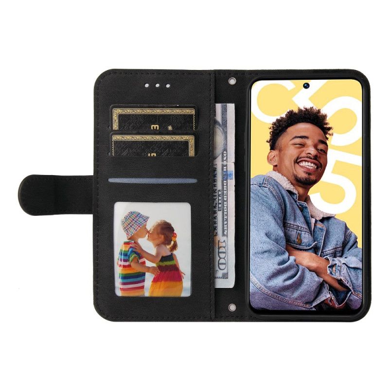 Leren Hoesje Realme C55 Decoratieve Klinknagel Met Suède-effect Bescherming Hoesje