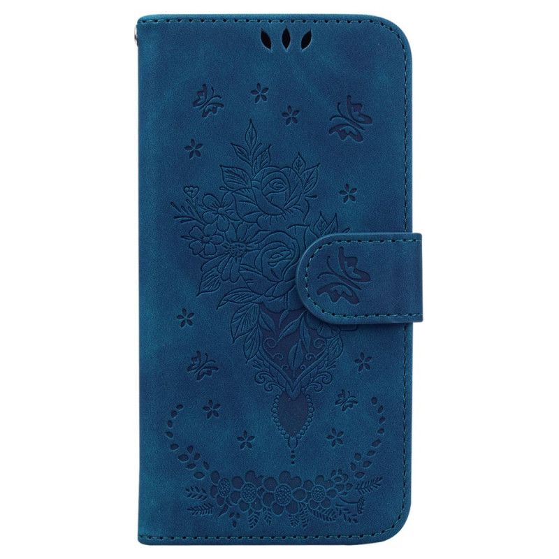 Leren Hoesje Realme C55 Rozen En Vlinders Patroon Bescherming Hoesje