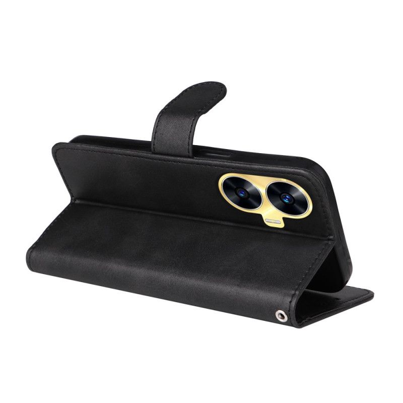 Leren Hoesje Voor Realme C55 Bandje Met Leerstructuur