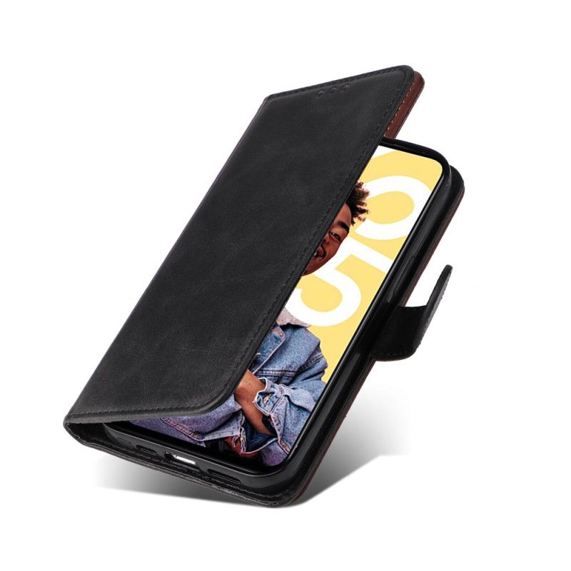 Leren Hoesje Voor Realme C55 Bandje Met Leerstructuur