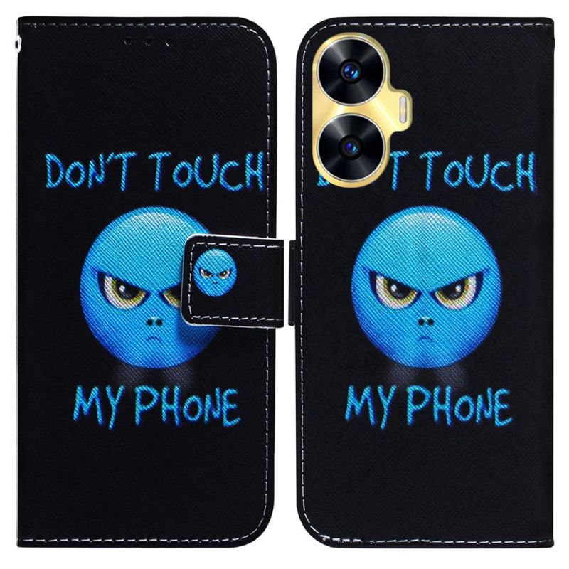 Leren Hoesje Voor Realme C55 Emoji Telefoon