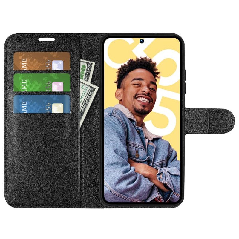 Leren Hoesje Voor Realme C55 Klassiek Lychee Kunstleer