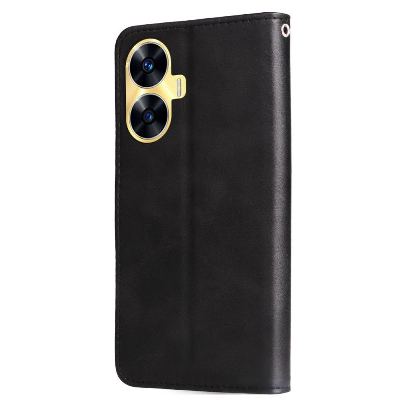 Leren Hoesje Voor Realme C55 Muntvakje Aan De Voorkant