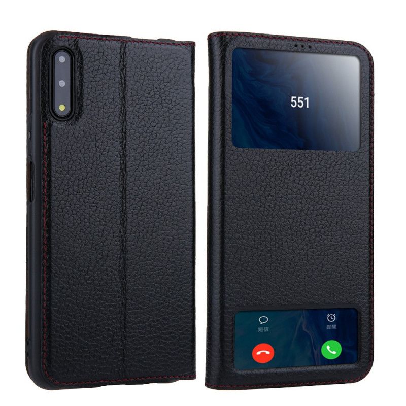 Bekijk Omslag Honor 9X Pro Rood Zwart Echt Lychee Leer