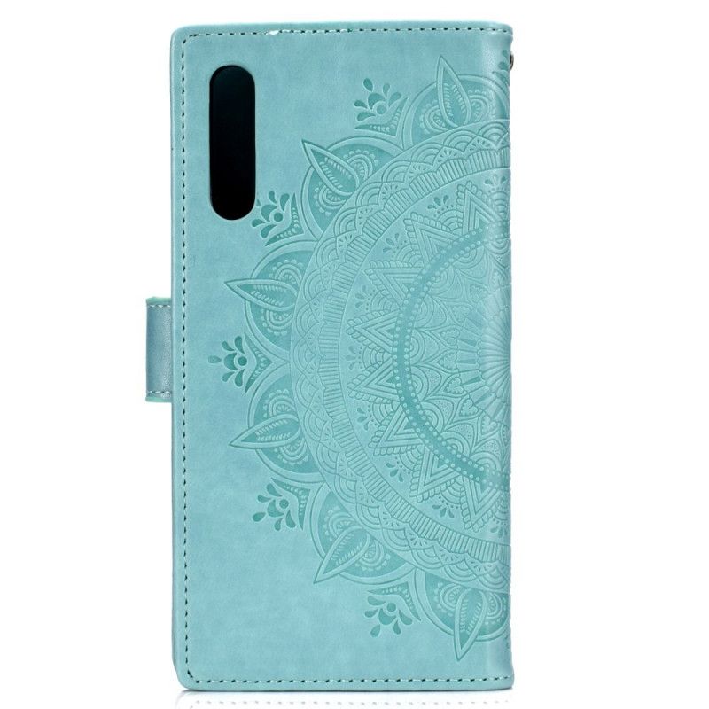 Cover Folio-hoesje Honor 9X Pro Rood Grijs Telefoonhoesje Zon Mandala