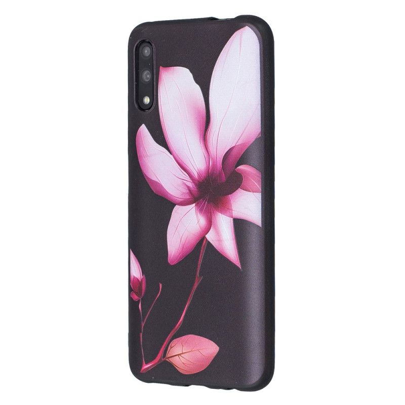 Cover Hoesje Honor 9X Pro Telefoonhoesje Roze Bloem In Reliëf