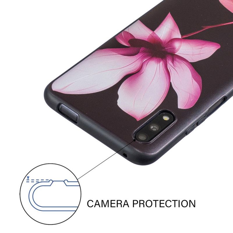 Cover Hoesje Honor 9X Pro Telefoonhoesje Roze Bloem In Reliëf