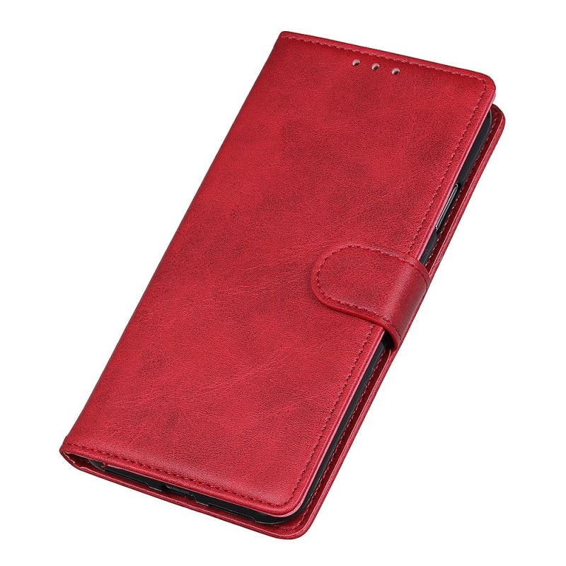 Flip Case Leren Honor 9X Pro Rood Zwart Retro Mat Leereffect