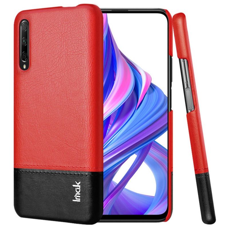 Hoesje Honor 9X Pro Rood Zwart Imak Ruiyi Serie Leereffect