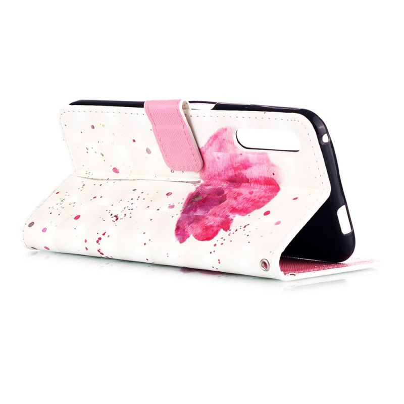 Leren Hoesje Honor 9X Pro 3D Aquarel Klaproos