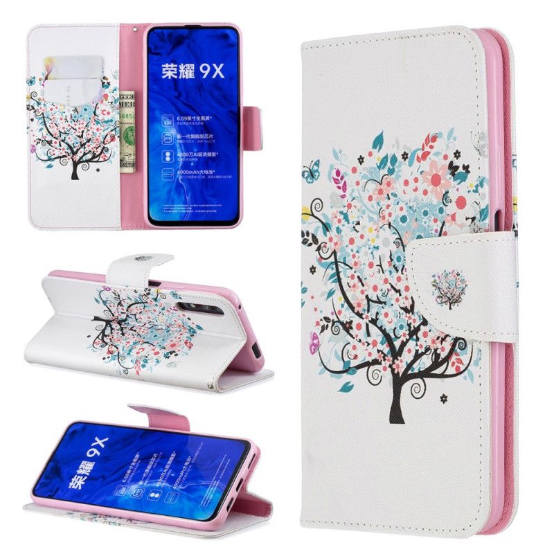Leren Hoesje Honor 9X Pro Bloemrijke Boom