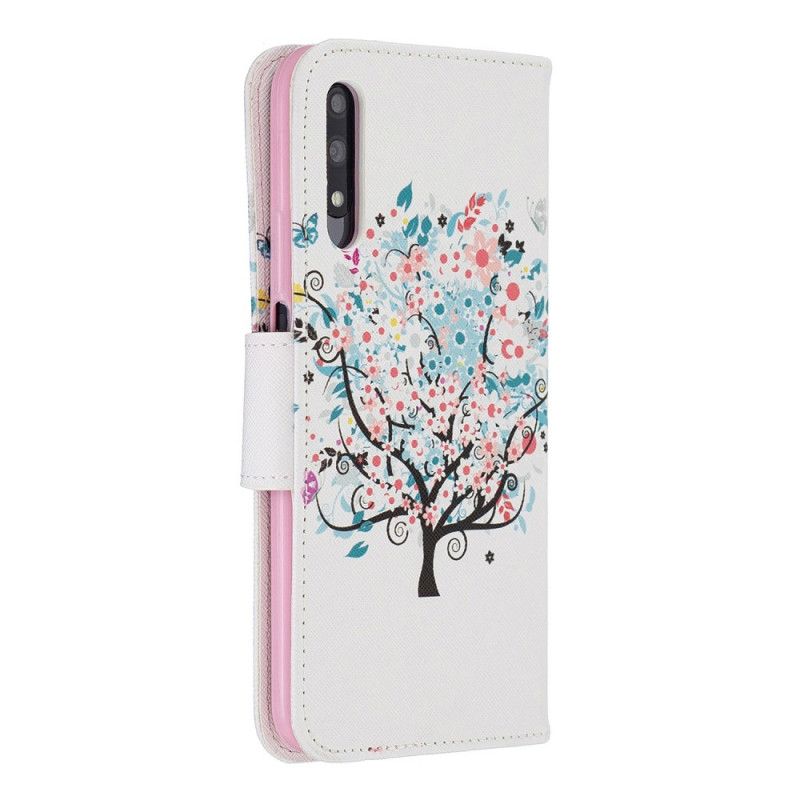 Leren Hoesje Honor 9X Pro Bloemrijke Boom