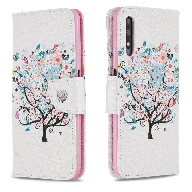 Leren Hoesje Honor 9X Pro Bloemrijke Boom