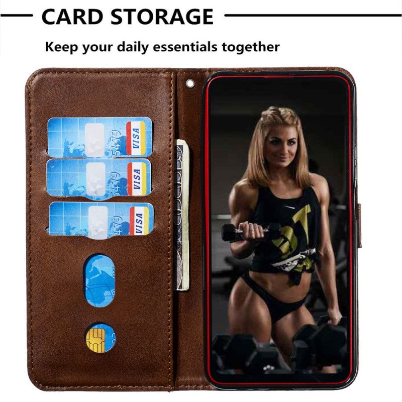 Leren Hoesje Honor 9X Pro Bruin Zwart Telefoonhoesje Vintage Portemonnee