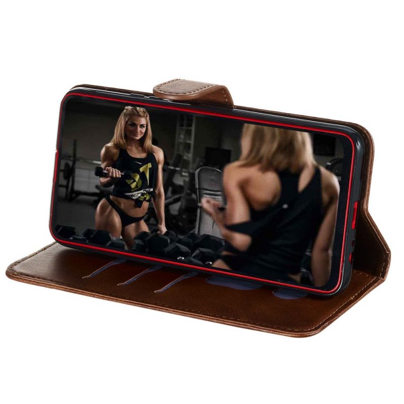 Leren Hoesje Honor 9X Pro Bruin Zwart Telefoonhoesje Vintage Portemonnee