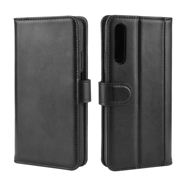 Leren Hoesje voor Honor 9X Pro Koffie Zwart Echt Leer