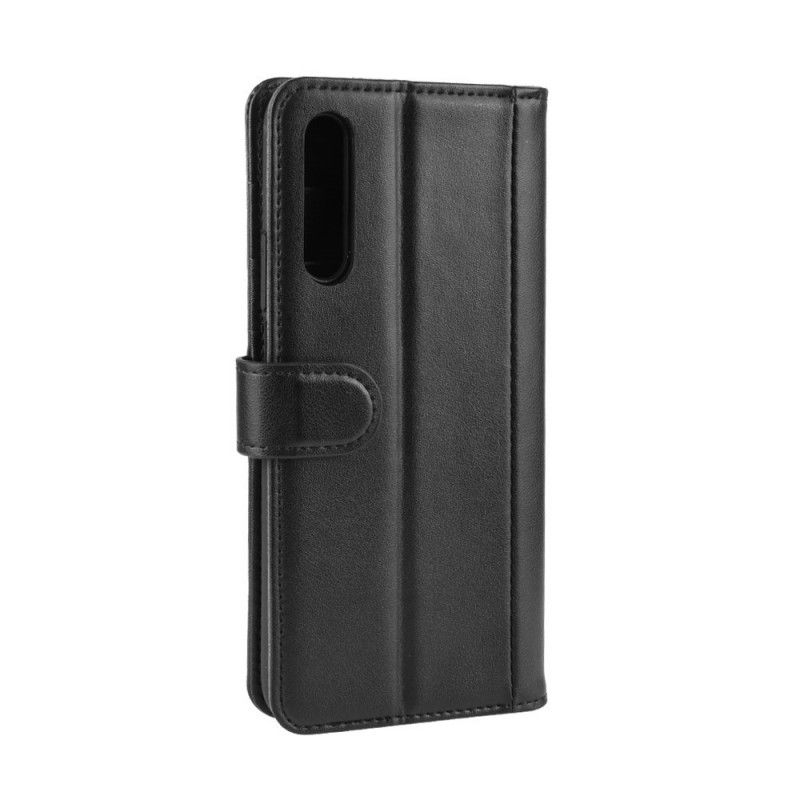 Leren Hoesje voor Honor 9X Pro Koffie Zwart Echt Leer