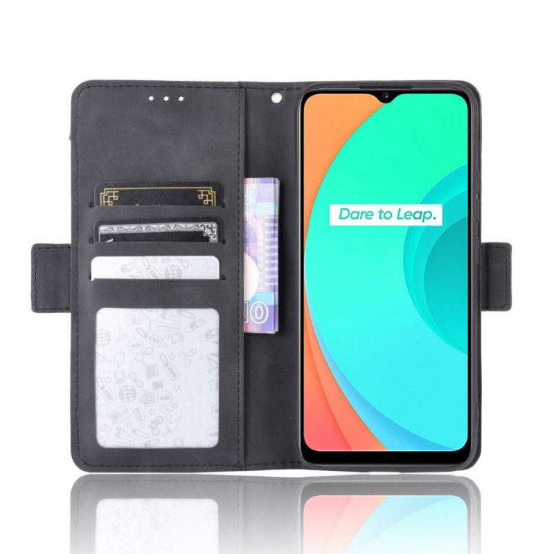 Bescherming Hoesje Realme C11 Rood Zwart Eersteklas Multikaart