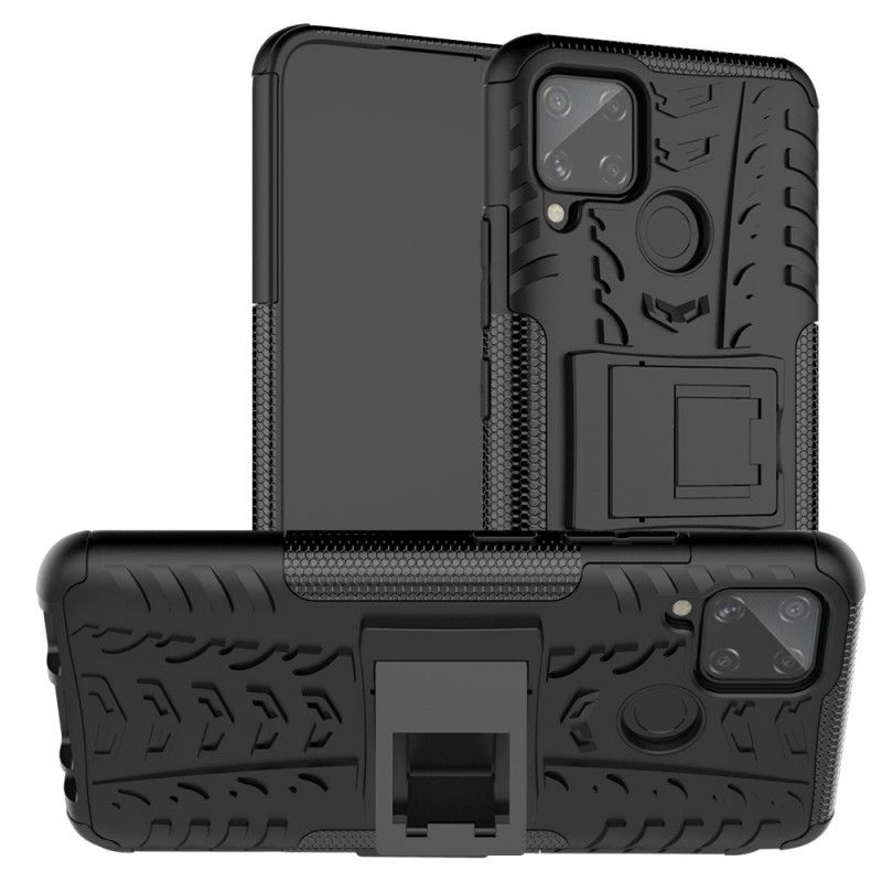 Cover Hoesje Realme C11 Wit Zwart Telefoonhoesje Ultrabestendig