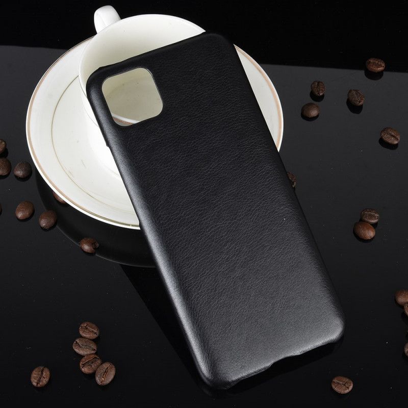 Hoesje Realme C11 Grijs Zwart Prestatie Lychee Leereffect