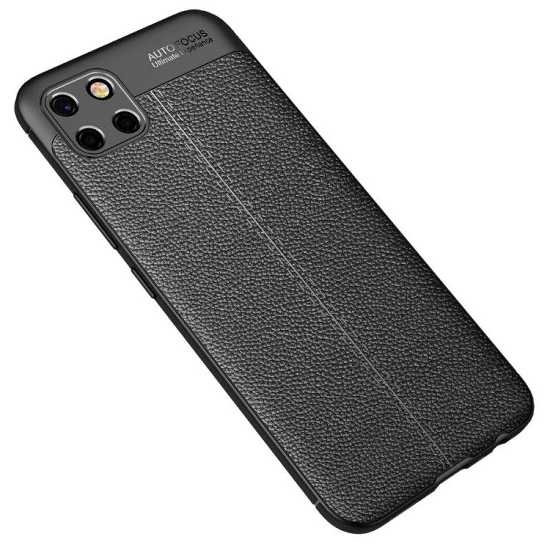 Hoesje Realme C11 Rood Zwart Dubbellijns Lychee Leereffect