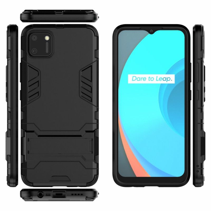 Hoesje Realme C11 Rood Zwart Ultrabestendige Tong