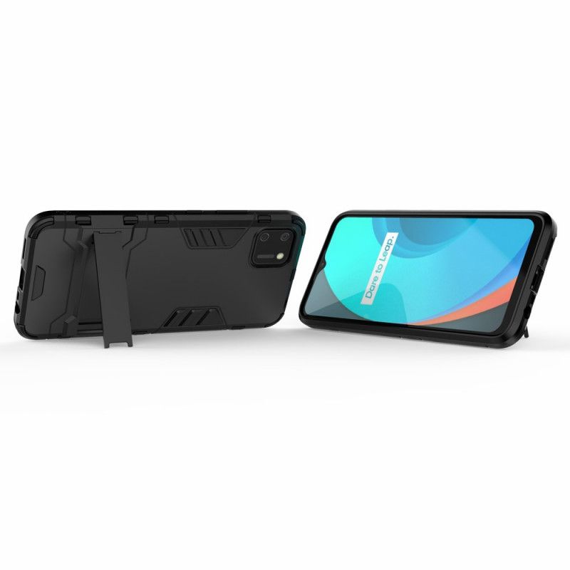 Hoesje Realme C11 Rood Zwart Ultrabestendige Tong
