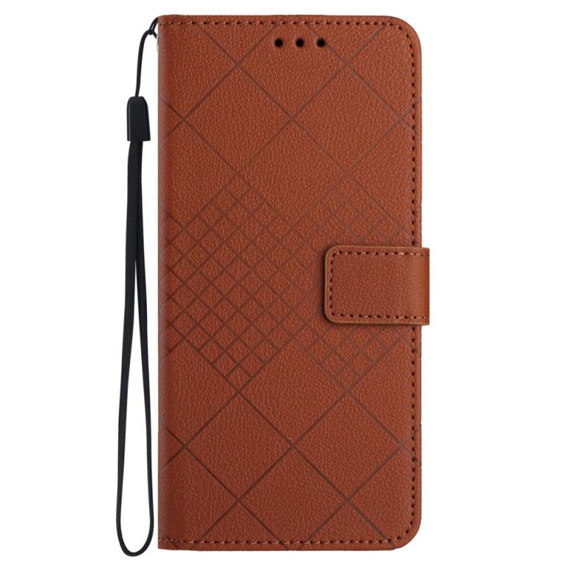 Folio-hoesje Samsung Galaxy M55 5g Telefoonhoesje Litchi Diamanttextuur