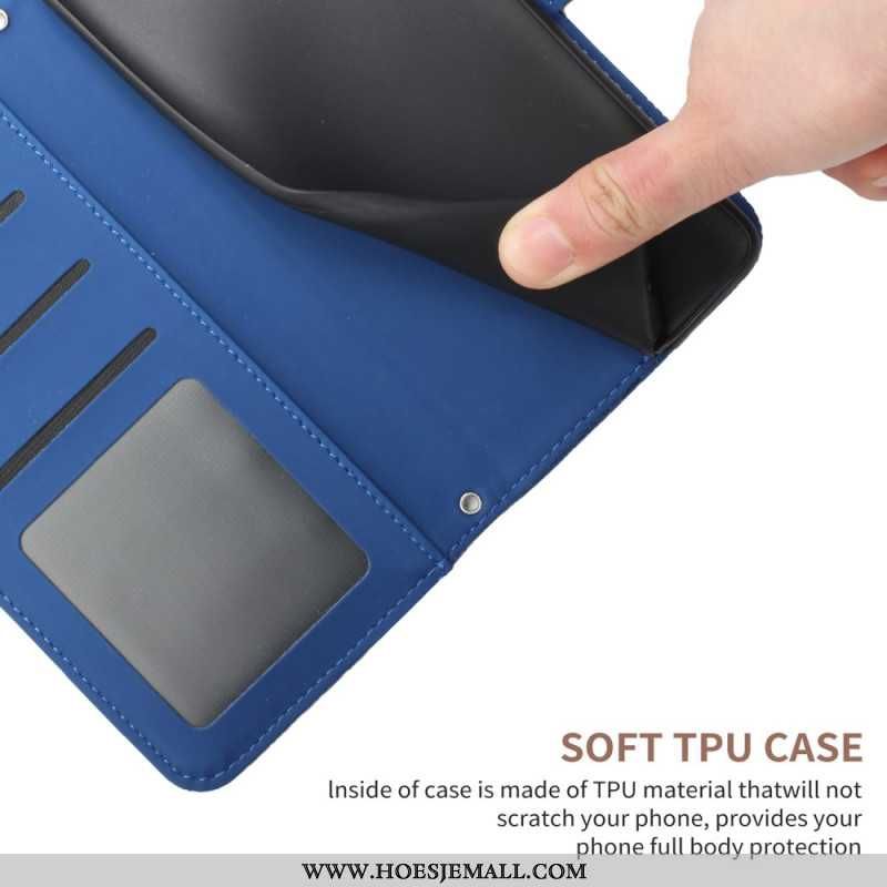 Leren Hoesje Voor Samsung Galaxy M55 5g Vlinderprint Met Schouderband
