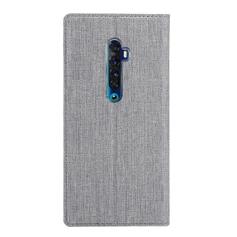 Folio-hoesje voor Oppo Reno 2 Grijs Zwart Structuur