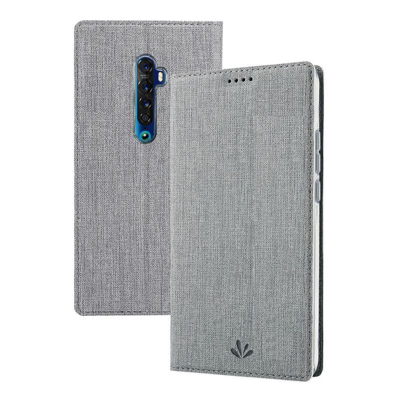 Folio-hoesje voor Oppo Reno 2 Grijs Zwart Structuur