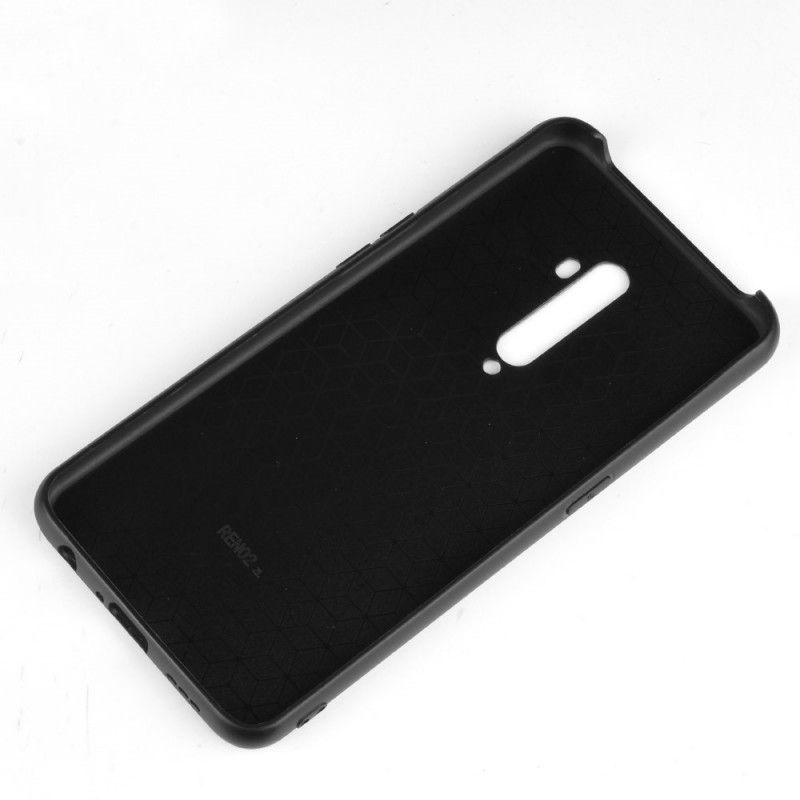 Hoesje Oppo Reno 2 Donkerblauw Zwart Verfijnde Look Met Leereffect