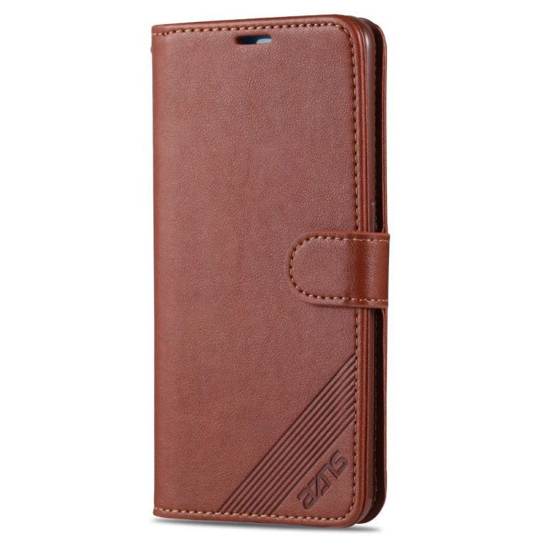 Leren Hoesje voor Oppo Reno 2 Magenta Zwart Azns Kunstleer