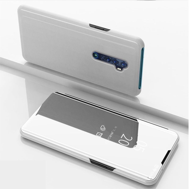 Zichtafdekking Oppo Reno 2 Donkerblauw Zwart Spiegel En Kunstleer
