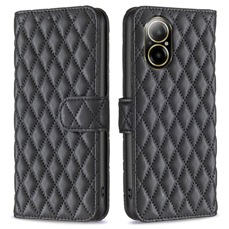 Flip Case Leren Realme C67 Gewatteerd