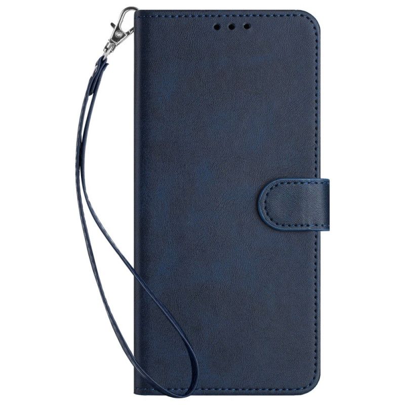Leren Hoesje Realme C67 Effen Leerlook Met Bandje Bescherming Hoesje