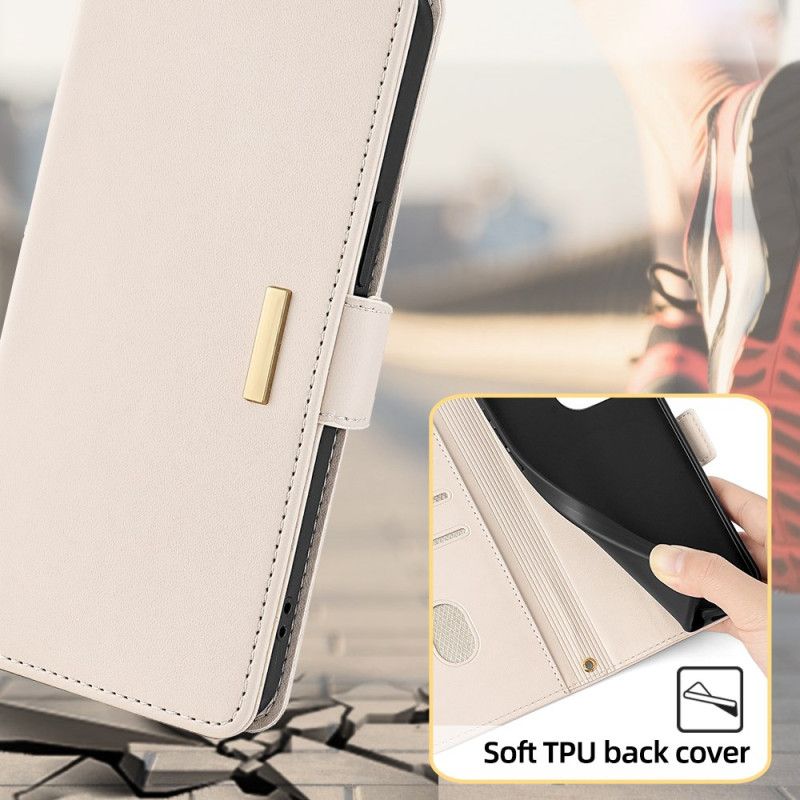 Leren Hoesje Voor Realme C67 Gouden Ketting