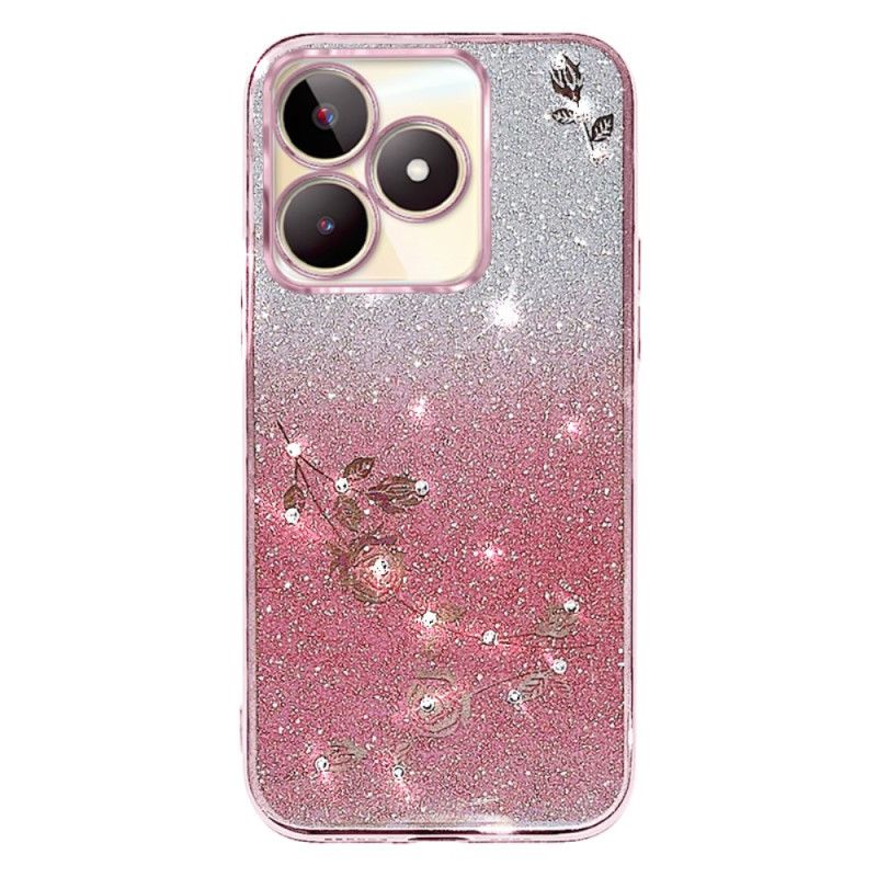 Hoesje Realme C53 Kadem Houder Met Glitter En Strasssteentjes Bescherming Hoesje