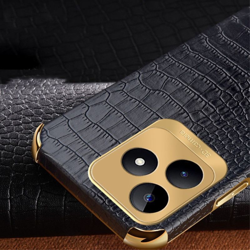 Hoesje Realme C53 Ringhouder Met Krokodillenleerstructuur