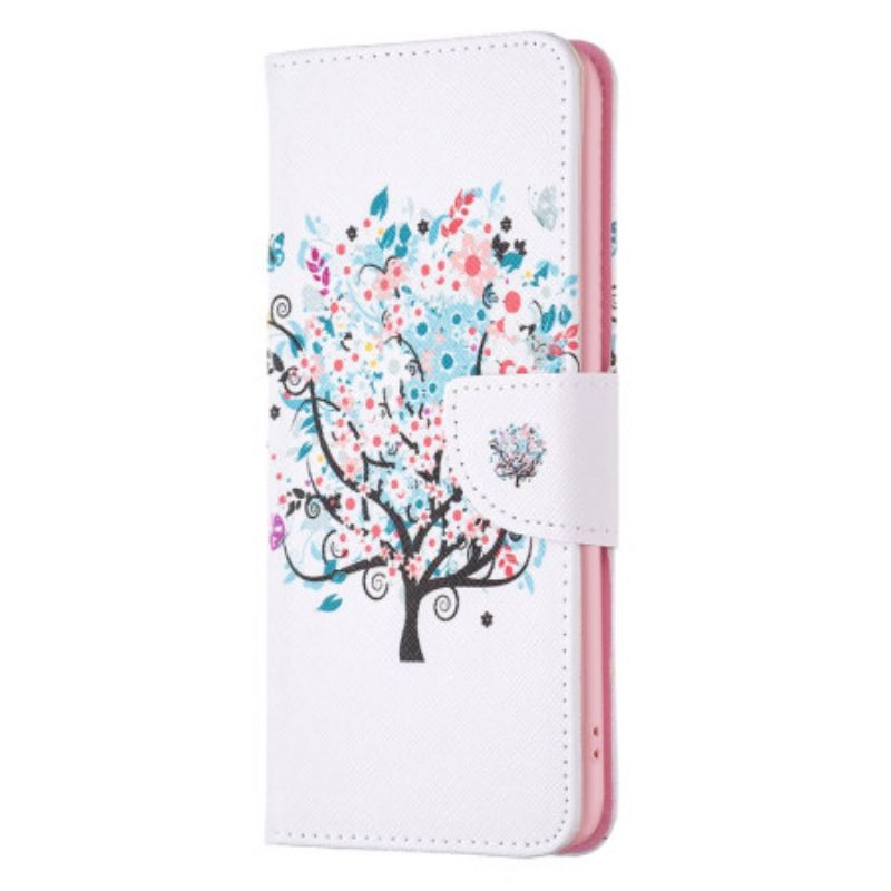 Leren Hoesje Voor Realme C53 Bloeiende Boom