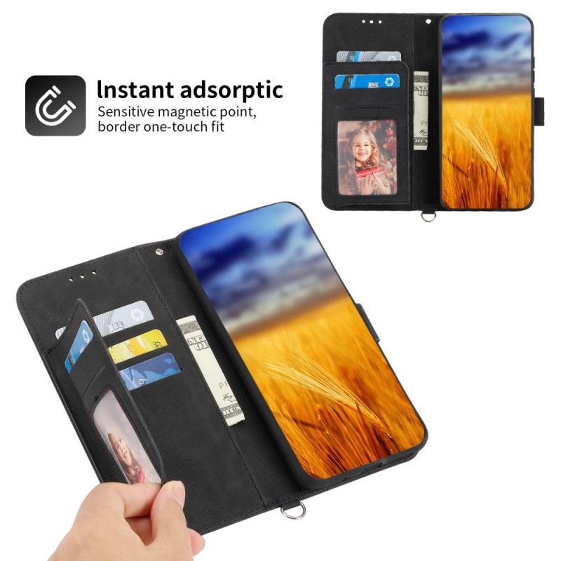 Leren Hoesje Voor Realme C53 Bloemenprint Met Bandje En Schouderbandje