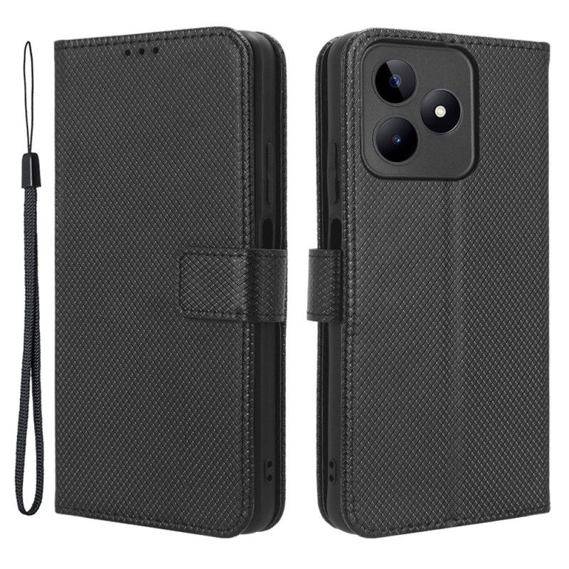 Leren Hoesje Voor Realme C53 Gestructureerd Met Bandje