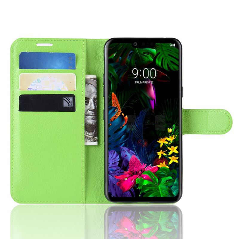 Leren Hoesje ThinQ LG G8 ThinQ Lichtpaars Zwart Klassiek