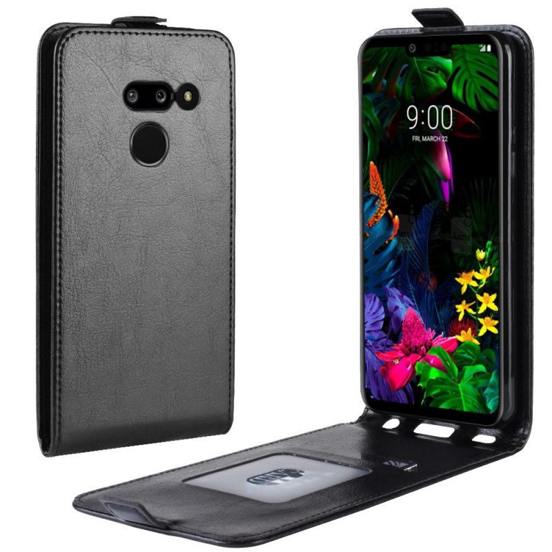 Leren Hoesje voor ThinQ LG G8 ThinQ Bruin Zwart Vouwleereffect