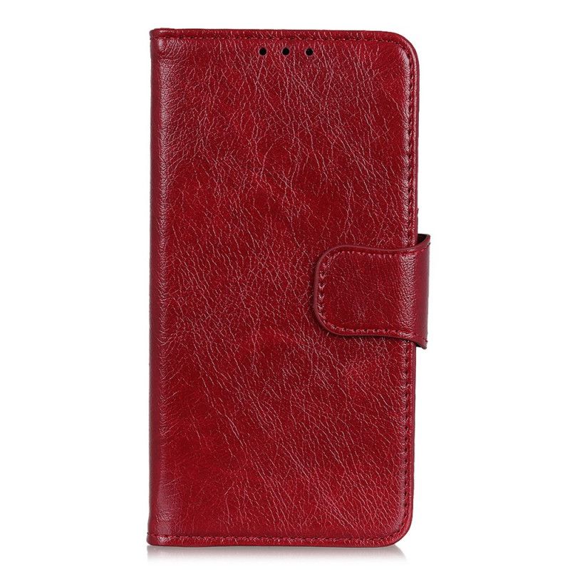 Leren Hoesje voor ThinQ LG G8 ThinQ Rood Zwart Split Nappaleer