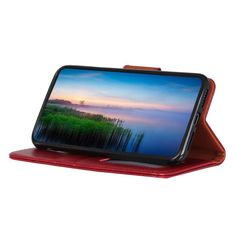 Leren Hoesje voor ThinQ LG G8 ThinQ Rood Zwart Split Nappaleer