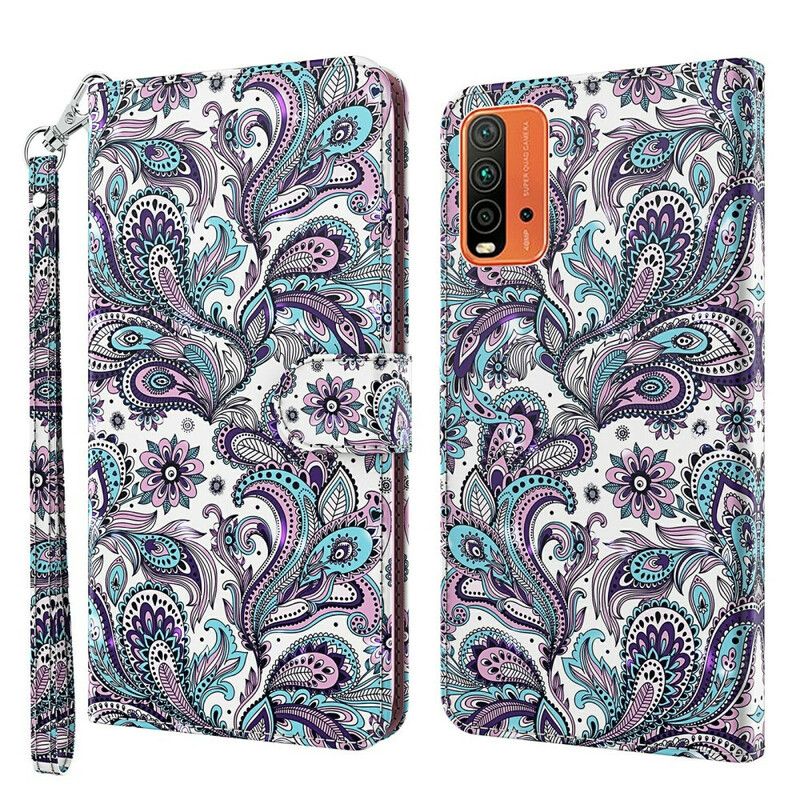 Flip Case Leren Xiaomi Redmi 9t Bloemenpatronen