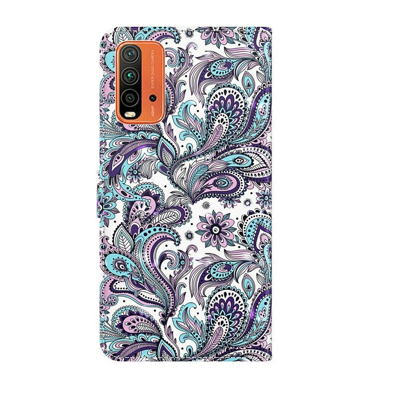 Flip Case Leren Xiaomi Redmi 9t Bloemenpatronen